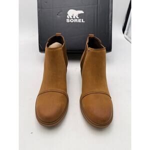 Sorel Evie II Chelsea Waterproof Boots Taffy Gum Leather Women’s Size 8